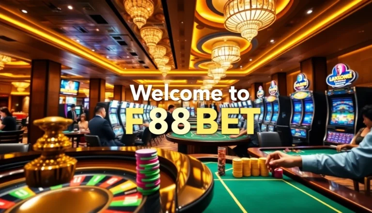Players enjoying a thrilling moment at F88BET casino tables with vibrant games and roulette excitement.